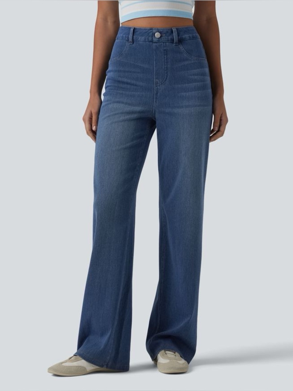 Halara Flex High Waisted Sculpted Lift Straight Leg Jeans Blue XS NWT